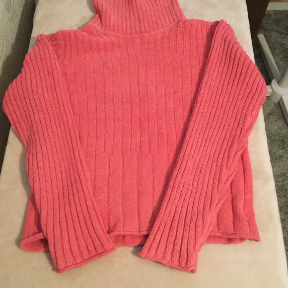 J jill pink fleece turtleneck sweater - Picture 1 of 2